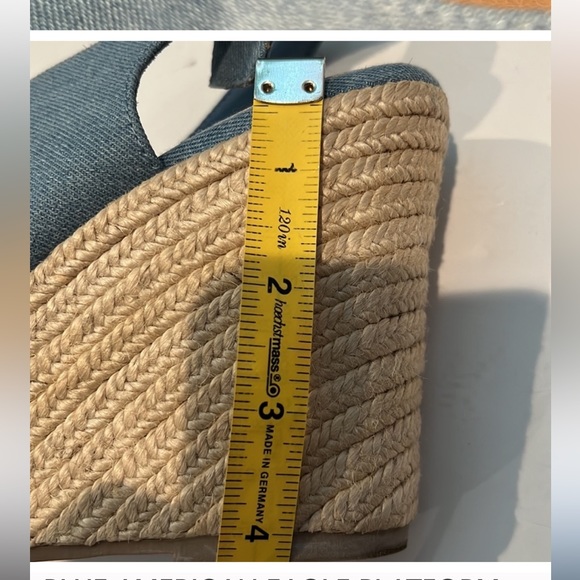 AMERICAN EAGLE BLUE DENIM PLATFORM ESPADRILLES HERLS IN SIZE 6.5 - Picture 6 of 6